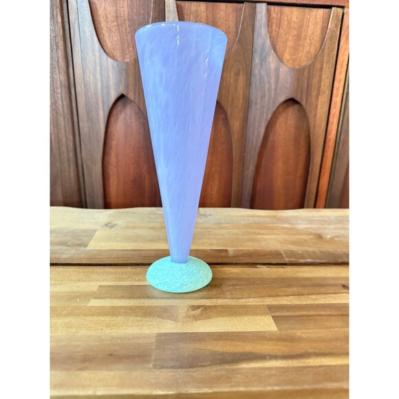 Vtg. Hand-Blown Unique Swirl Design Glass Union Station Type Retro Glass - Picture 6 of 9